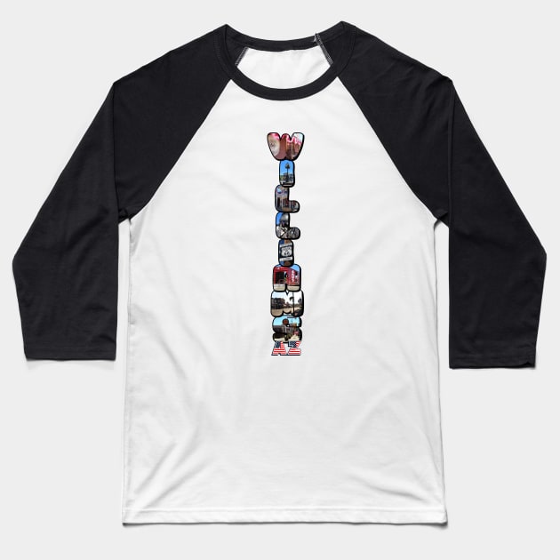 Williams Arizona Big Letter - Vertical Baseball T-Shirt by ButterflyInTheAttic